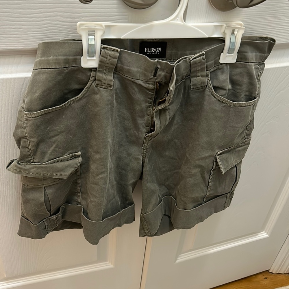 Hudson Kenya army green cargo shorts, size 29